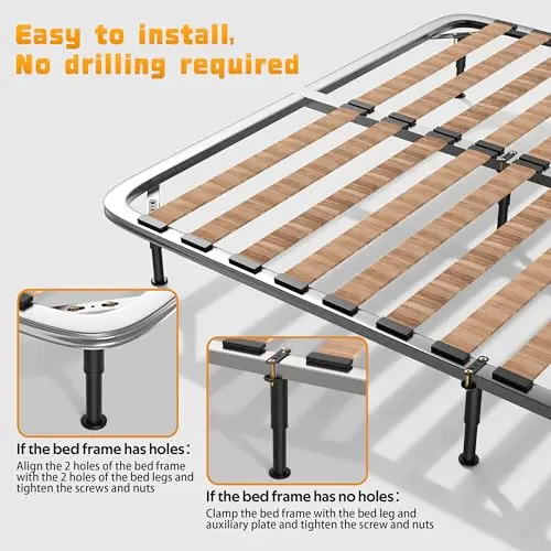 

4 Heavy Duty Adjustable Metal Bed Center Support Legs 7.08–13 Inch For Frame Slat Reinforcement