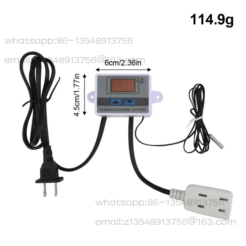 

AC110-220V Digital LED Temperature Controller Electronic Thermostat Switch with Waterproof Probe & Temperature Controller Socket