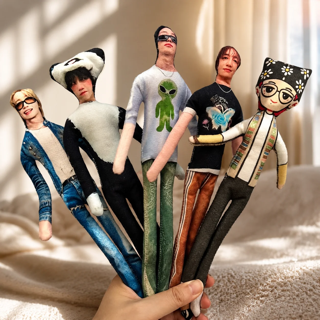 28cm Xu Minghao Abstract Plush Doll with Skeleton Body Creative Funny Toy Gift for Fans