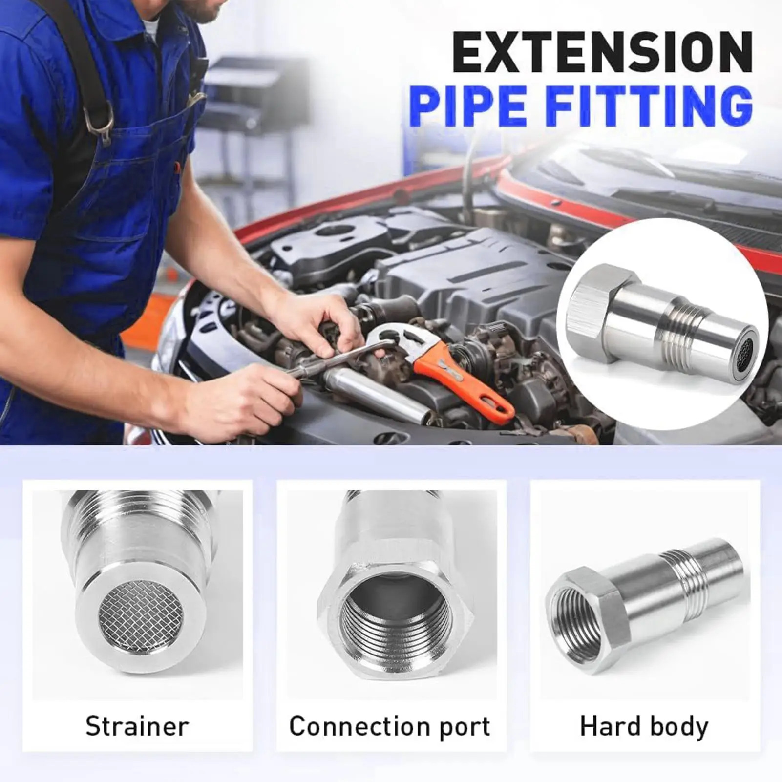 Oxygen Sensor Spacer Stainless Steel 2 Pieces Oxygen Sensor Adapter Automotive Tools & Equipment For Engine Repair Spark Car Oil view 6