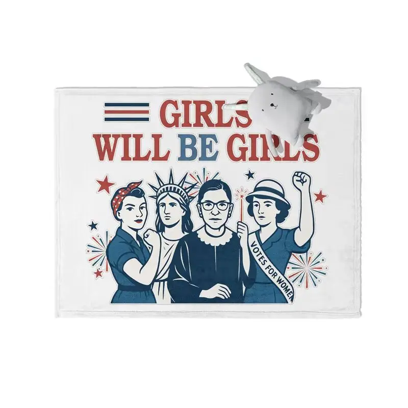 Aertemisi Girls Will Be Girls Vintage Feminism Pet Blanket for Small Medium Large Dog Cat Puppy Kitten Couch Sofa Bed