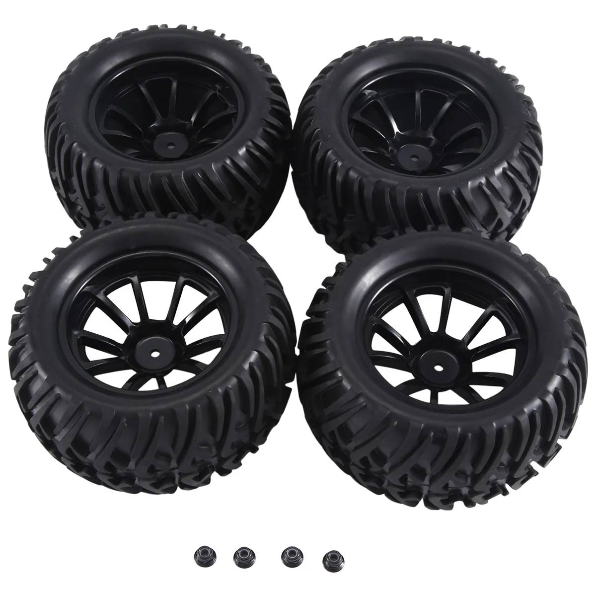 4Pcs 125mm 1/10 Short Course Truck Tire Wheel Tyre 12mm Hex for Traxxas Slash Arrma Senton HuanQi 727 Vkar ,A