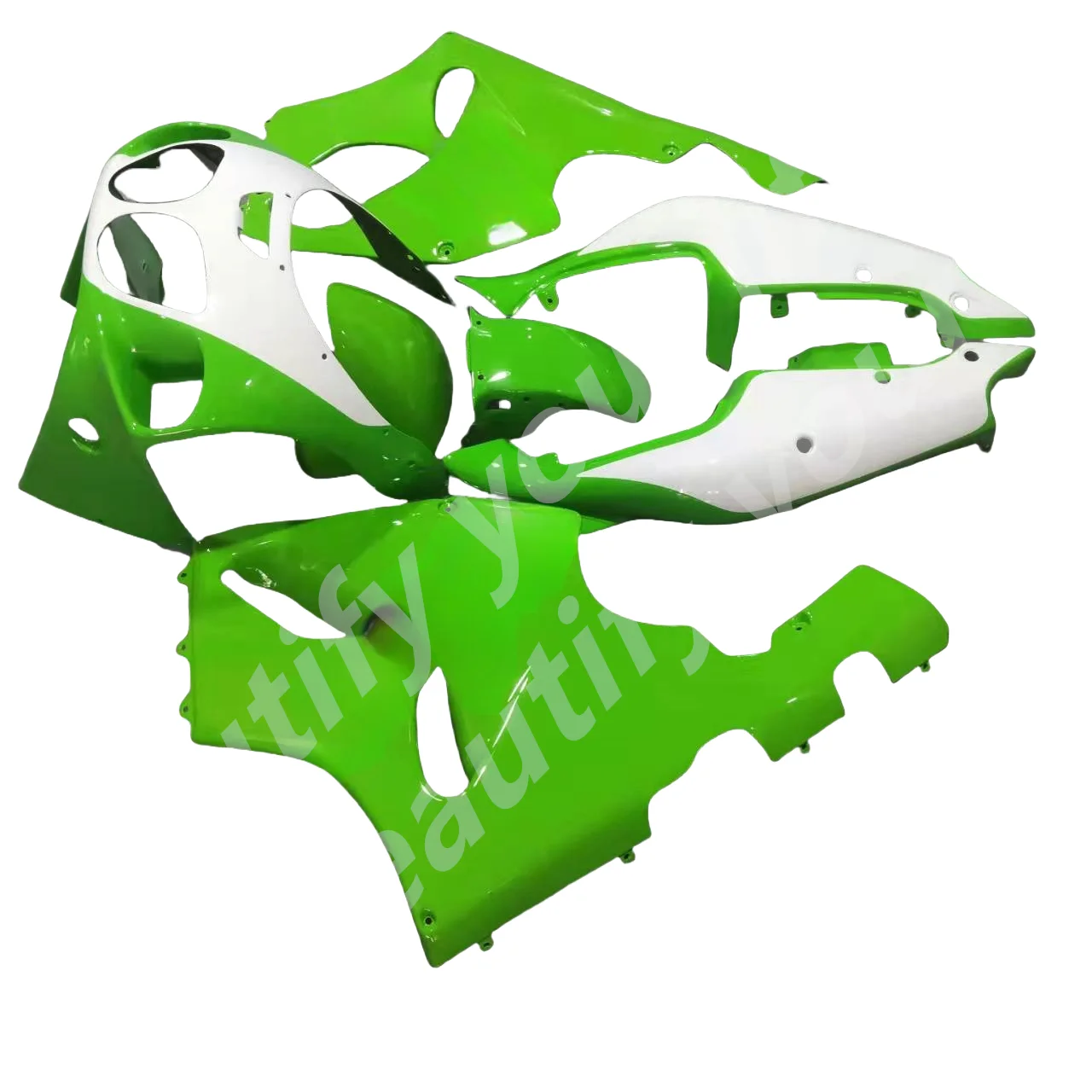 Free Custom Fairings Kit For Kawasaki Ninja ZX7R ZX 7R 1996 1997 1998 1999 2000 2001 2002 2003 96-03 Rebuild Body green white