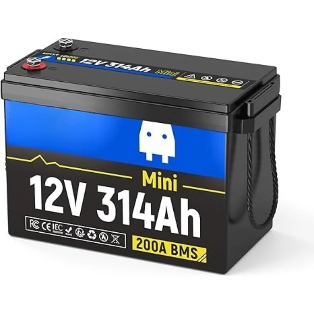 

Литиевая батарея LiFePO4 12В 314Ач, мини-формат, с улучшенными охлаждающими ребрами и плетеными проводами, BMS 200А и энергия 4.01кВтч, на заказ