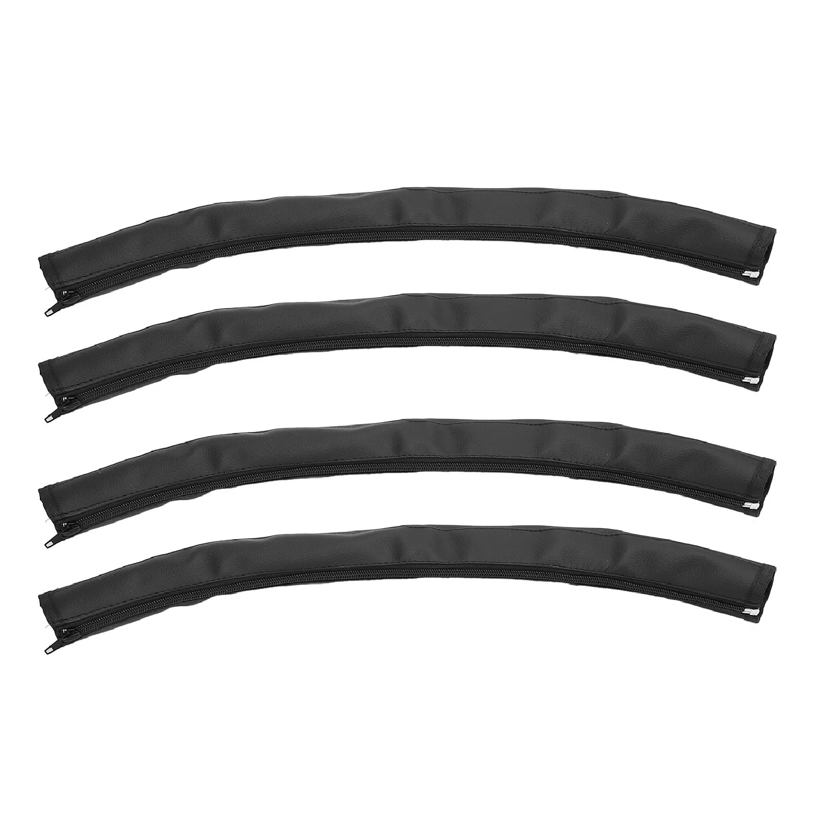 4pcs Stroller Handle Cover PU Leather Washable Baby Pram Handle Sleeve Protector with Zipper