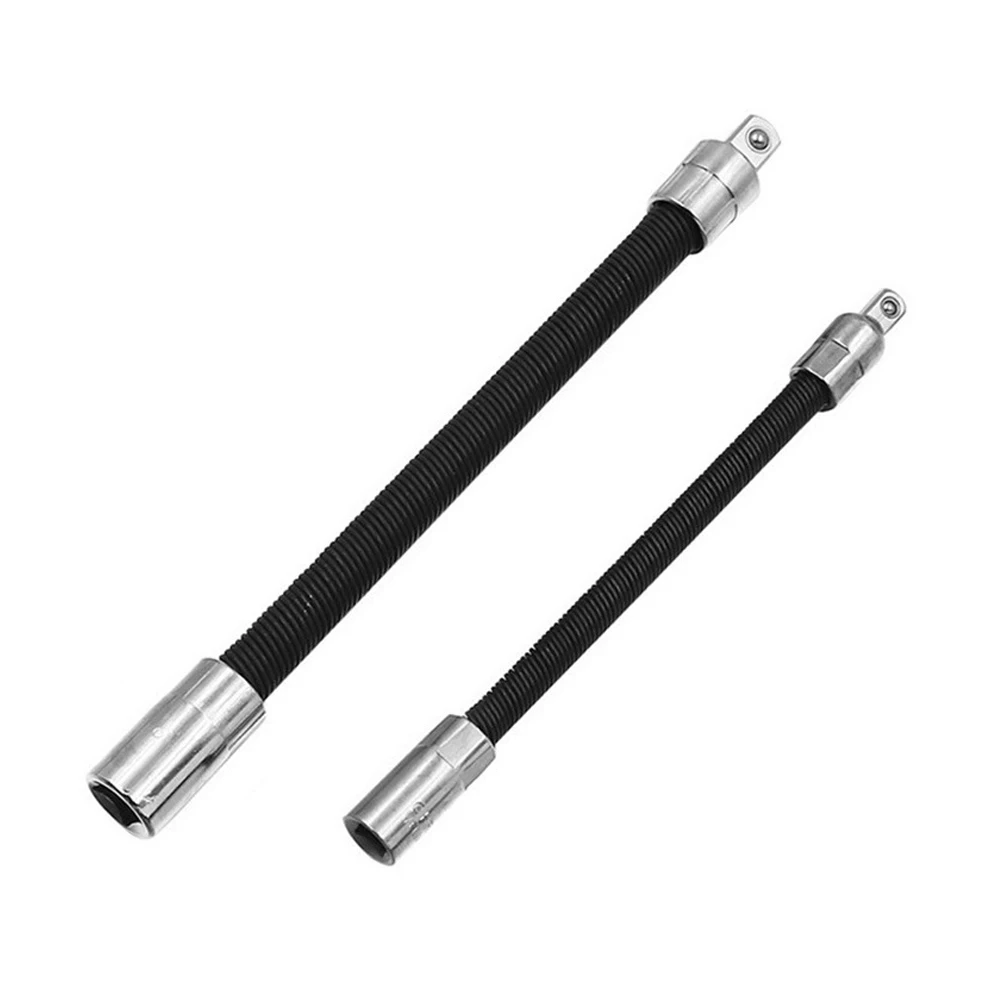 2pcs/set 1/4 3/8 Drive Flexible Socket Extension Rod Adapter Socket Ratchet Wrench For Workshop Accessories