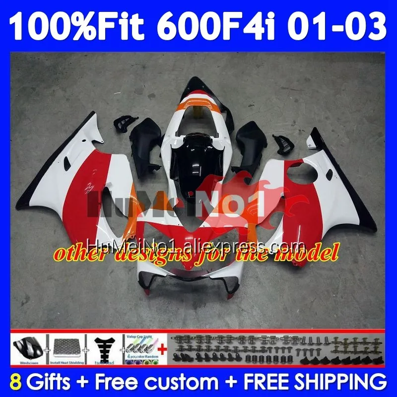 Injection Body For HONDA CBR 600 F4i 600F4i 600CC CC 34No.5 CBR600F4i Repsol orange 01 02 03 CBR600 F4i 2001 2002 2003 Fairings