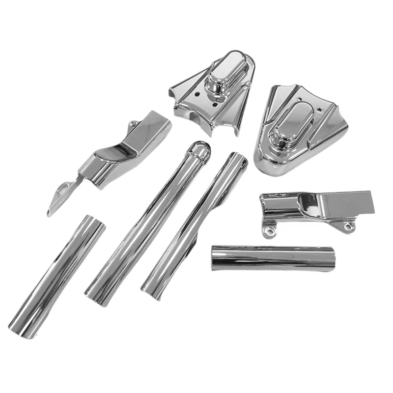 

Chrome Metal Phantom Axle Covers W/Swingarm Covers Kit For Fat Boy Softail Springer 2000-07 Tube