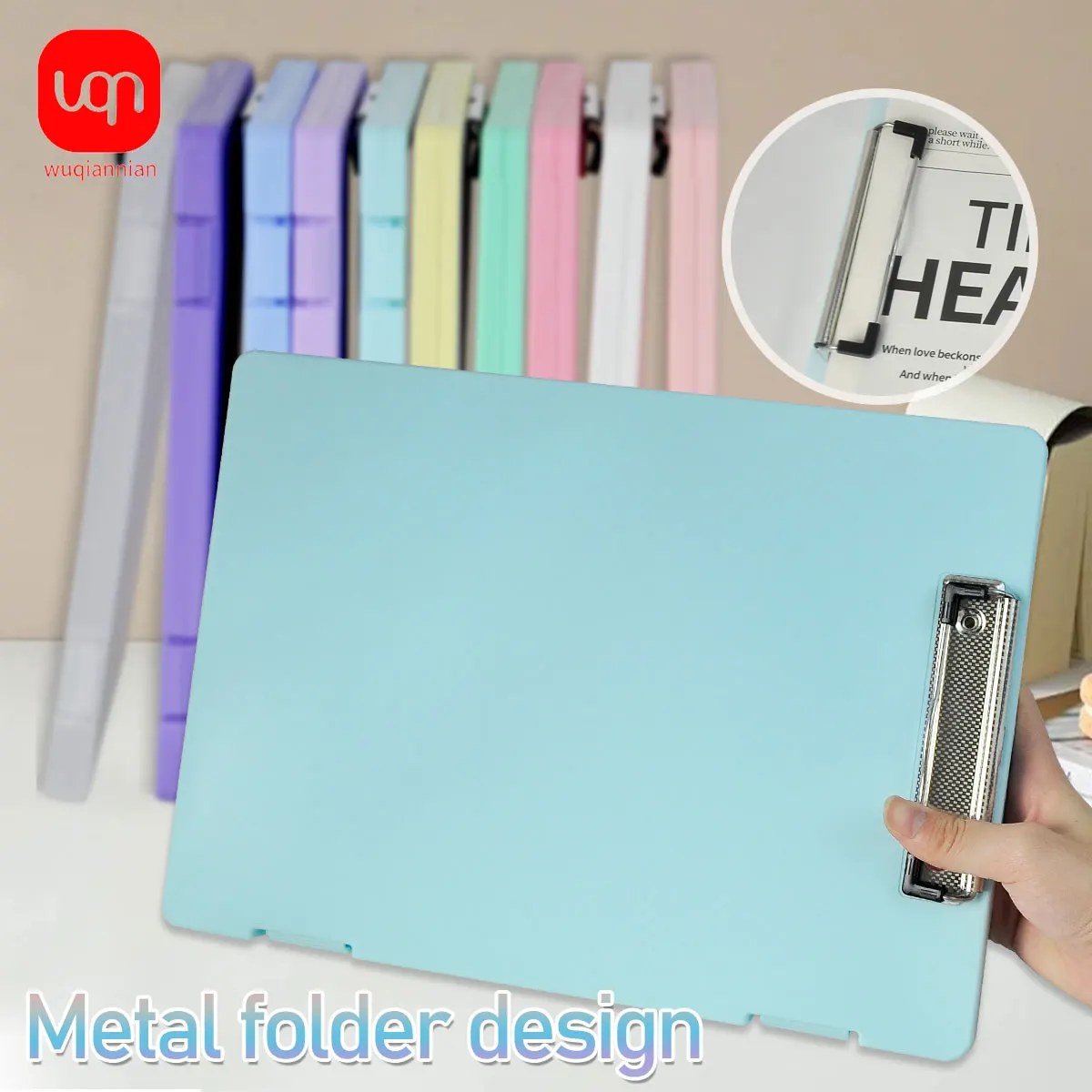 A4 Plastic Clipboard Folder with Storage Case,180°Multi Color Waterproof Writing Board Clip Office School Paper Organizer