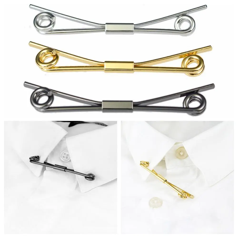 Portable Suit Shirt Accessories Tie Collar Pins Gold Color Silver Color Collar Bar Pins Valentine's Day Gift Collar Clips