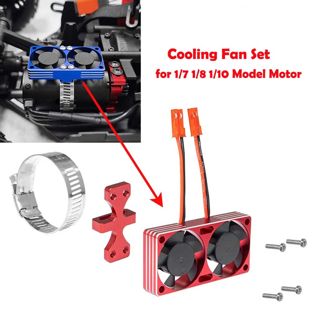 

Cooling Fan Set for 1/7 1/8 1/10 Model Motor RC Adjustable Motor Radiator 36/40/42/49 Series Motor Cooling 22,000 RPM