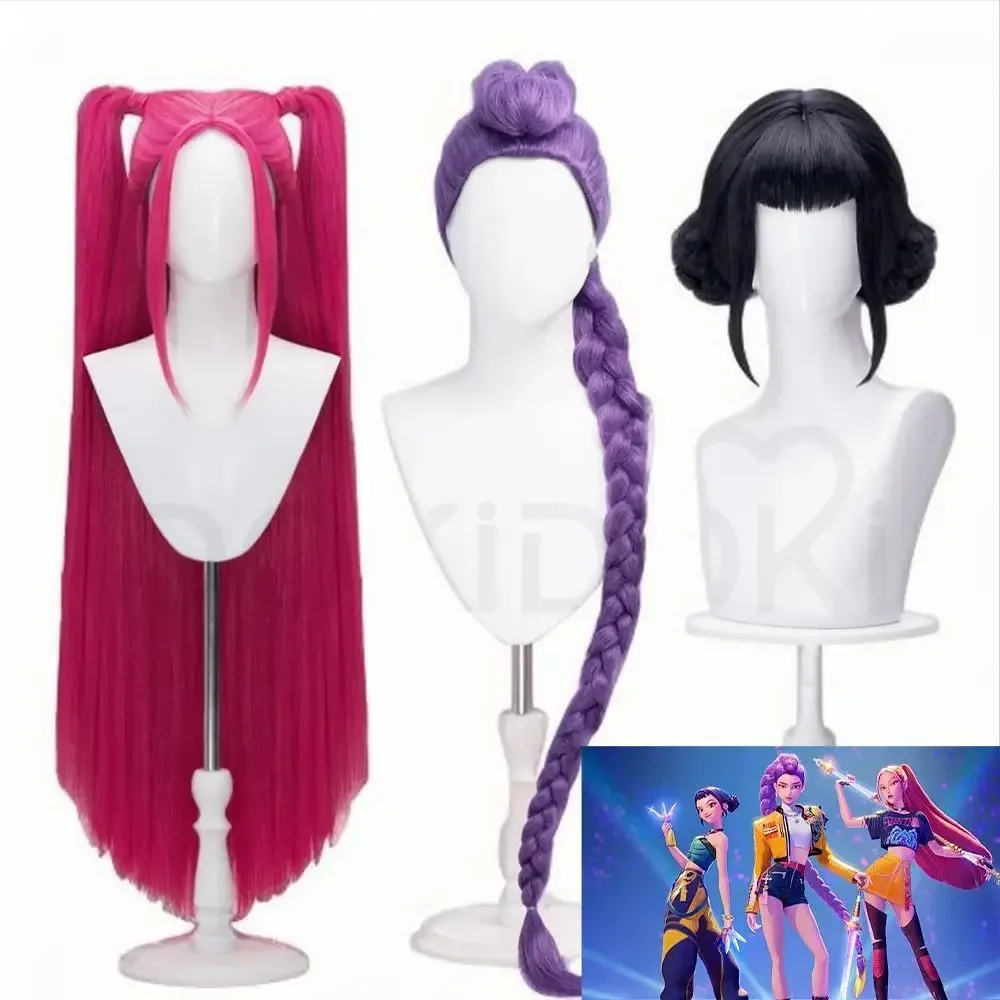 

Хэллоуин АКЦИЯ Руми Мира Зои Косплей Парик KPOP Охотники Демонов Косплей DokiDoki KPOP Huntrix Женщины Руми Косплей