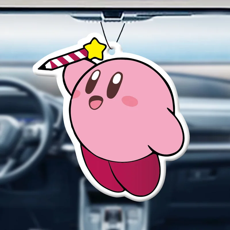 New Kirby Star  Anime Figure Car Air Freshener Sitch Long Lasting Scented Paper Tablets Eliminator Decoration Christmars Gifts