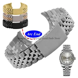 Arc Metal Bracelet for Rolex DATEJUST Luxury Stainless Steel Watch Band for Juiblee Accessories Men 18mm 19mm 20mm 21mm 22mm