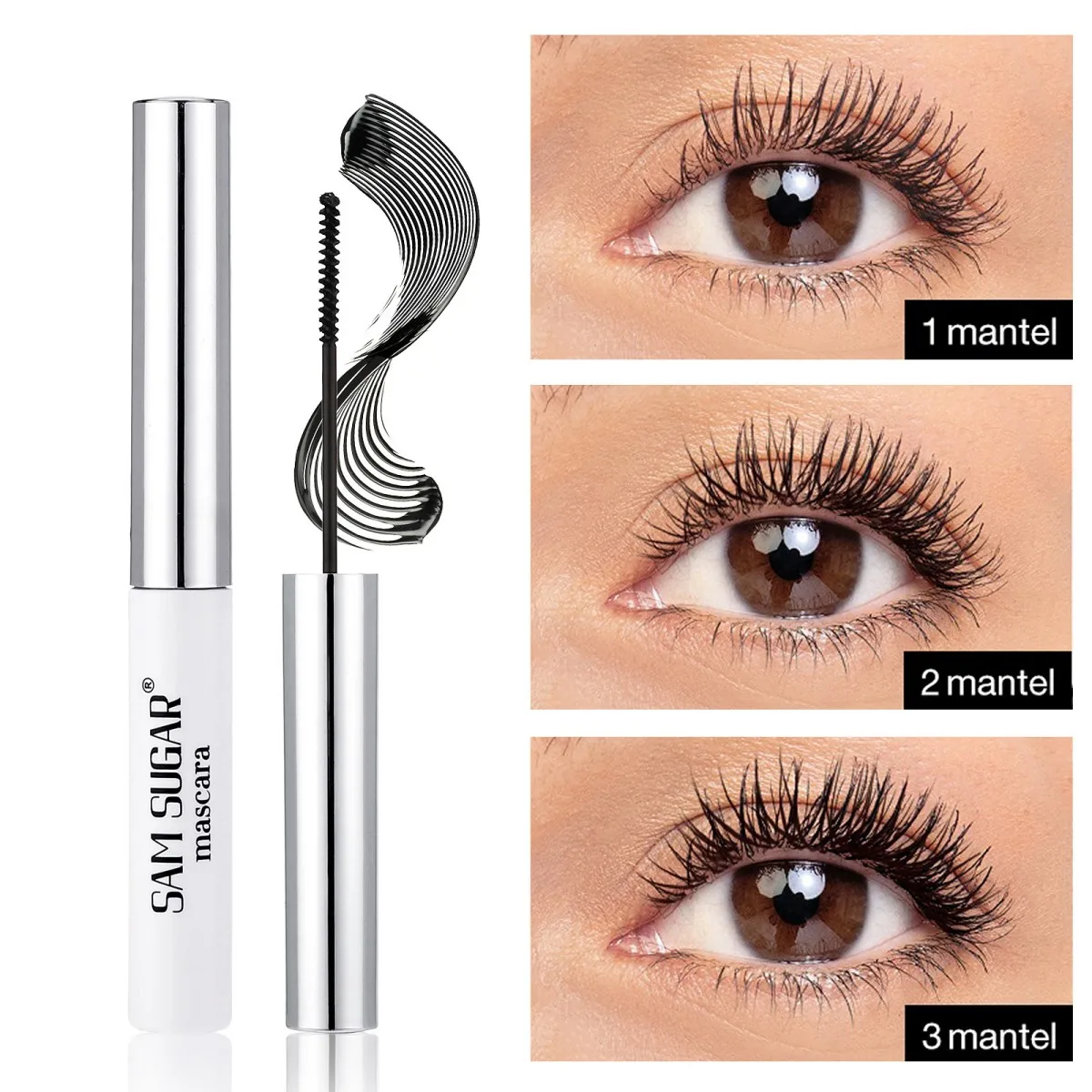 Colored Mascara Eyelashes, Purple Blue Red White Black Colorful Waterproof Mascara Charming Long Lasting Voluminous Mascara Eye