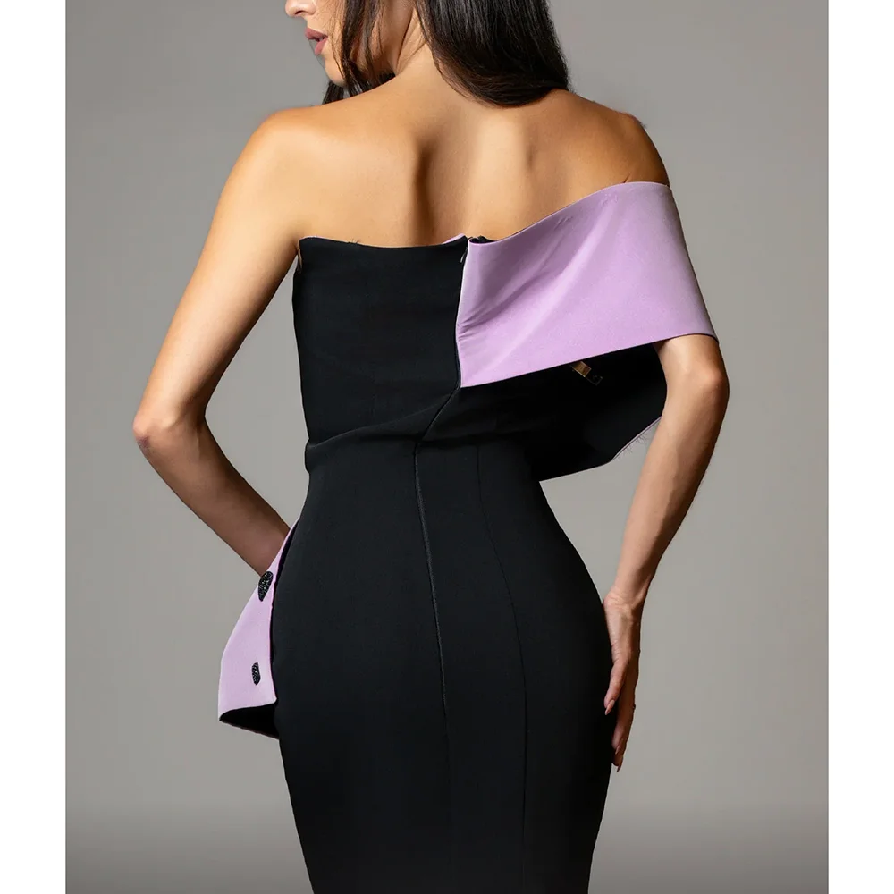 Customized Gorgeous Crystal Bow Mermaid Floor Length Evening Party Dresses Formal Occasion Banquet Prom Gowns Sizes Available