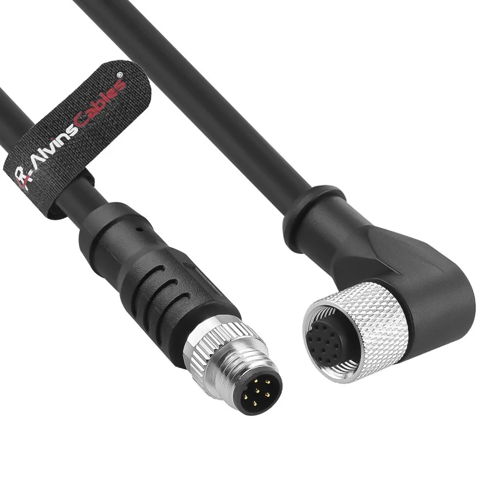 M12 A-Code 12-Pin Female to M8 6-Pin Power Data Cord for 3D Sensing Applications Livox Mid-360 LiDAR to Unitree Go2 Robot Dog