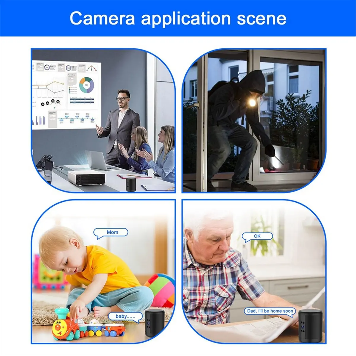 *ONE DAY Smart Surveillance Wireless Camera Wifi Wide Angle High Definition Night Vision Home Remote Network Monitoring