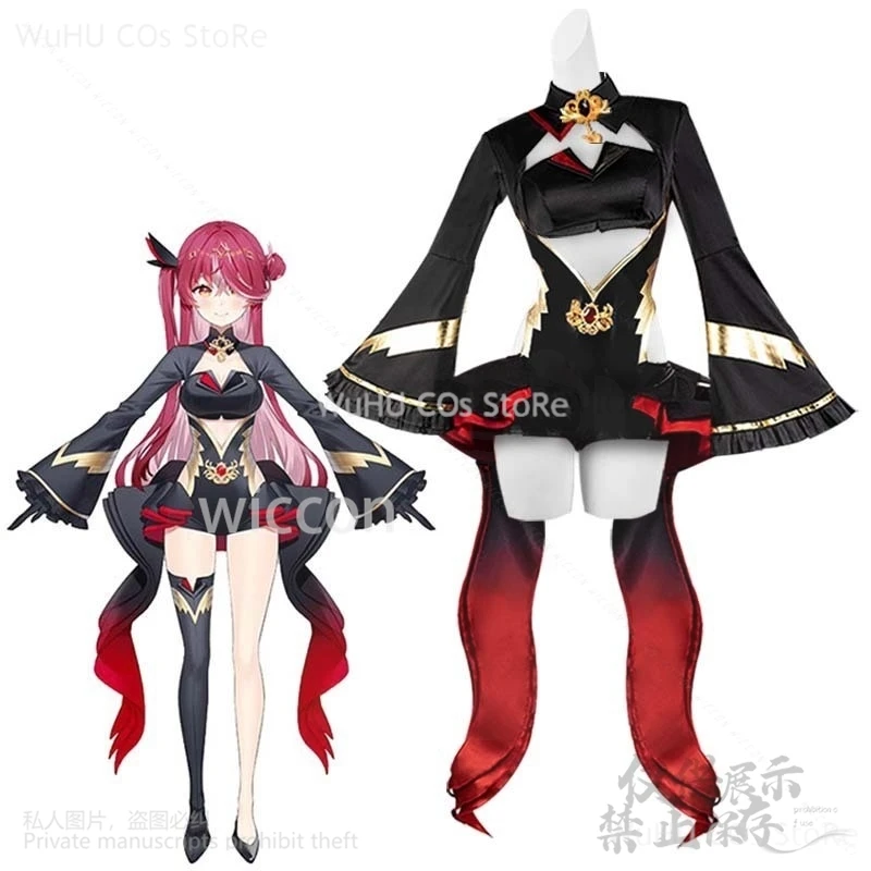 Anime Hololive Virtual Youtuber Houshou Marine Cosplay Party Uniform Lolita Hallowen Play Role Clothes Wigs For Girls Customized