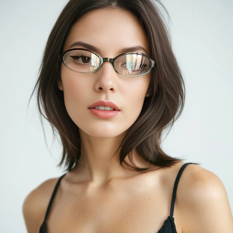 Neue Ankunft Ovale Brille Frauen Männer Anime stil PC Rahmen Gläser Myopie Gläser Einfache Gläser Kurzsichtige Brillen Gläser -1,0 -2