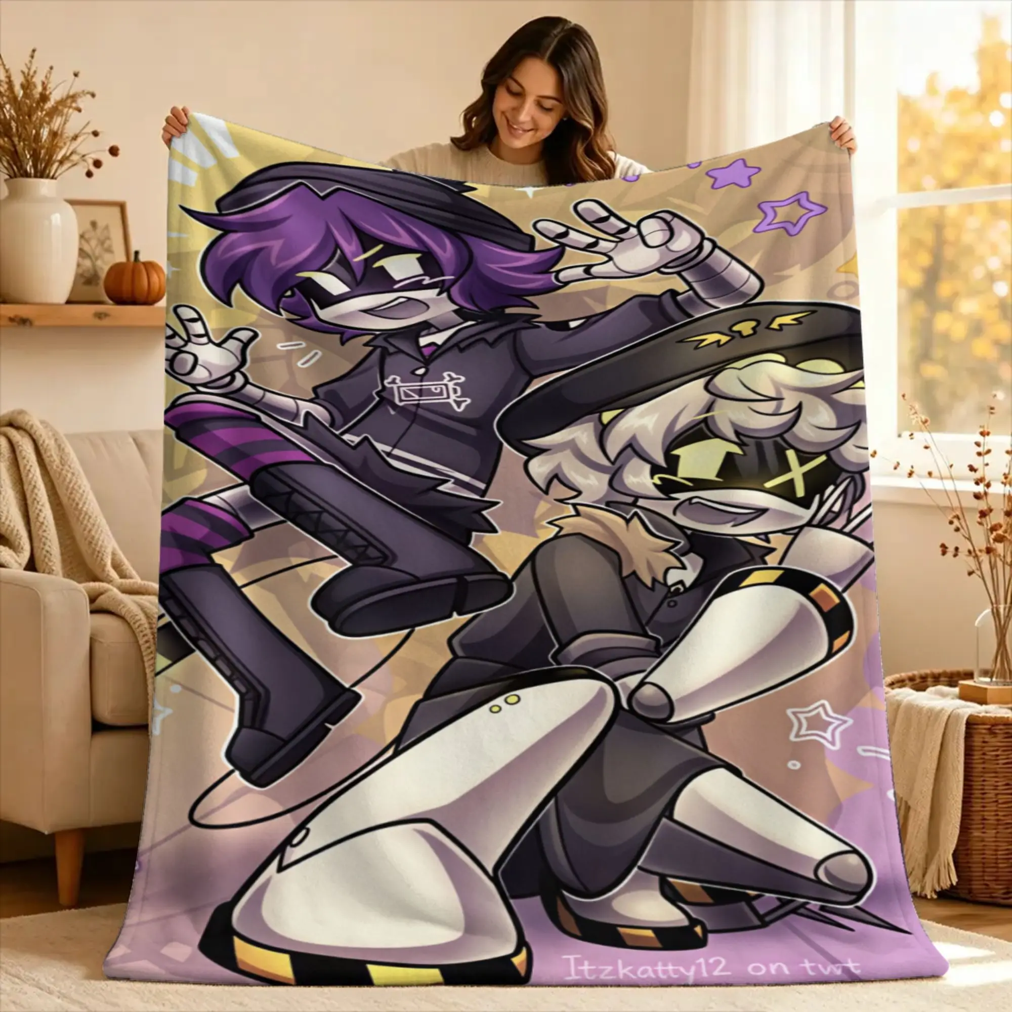 Murder Drones Uzi Doorman  Blanket  Warm Soft Street Trend Plush Throw Blanket For Couch Chair Travel Office Bedspread Bed Cover