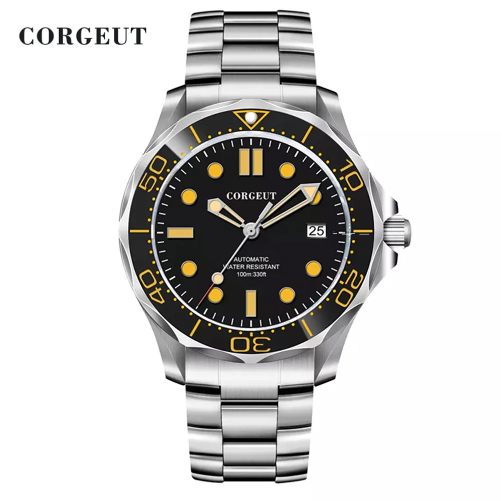 CORGEUT 40mm NH35 Luxury Men's Watches Mechanical Wristwatch Men Automatic watch 20Bar Dive Clock Sapphire Waterproof