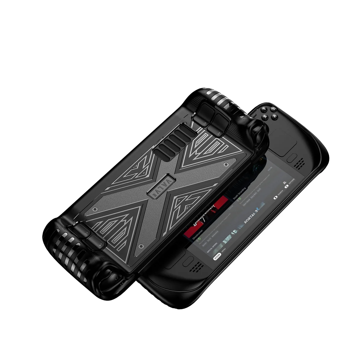 เคสป้องกัน TPU สำหรับคอนโซลเกม Steam Deck ฝาครอบป้องกันแบบนิ่มกันลื่นกันรอยขีดข่วนสำหรับดาดฟ้าไอน้ำ (สีชมพู)