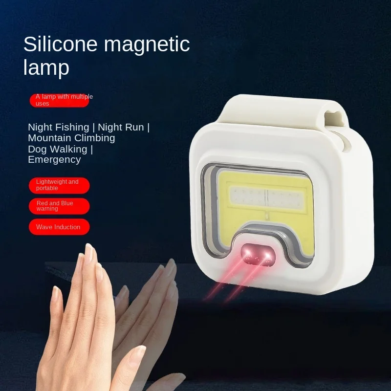 Multifunctional Magnetic Night Fishing Type-C Rechargeable Headlamp, Portable Clothespin Running Cob Silicone Work Lamp Headlamp