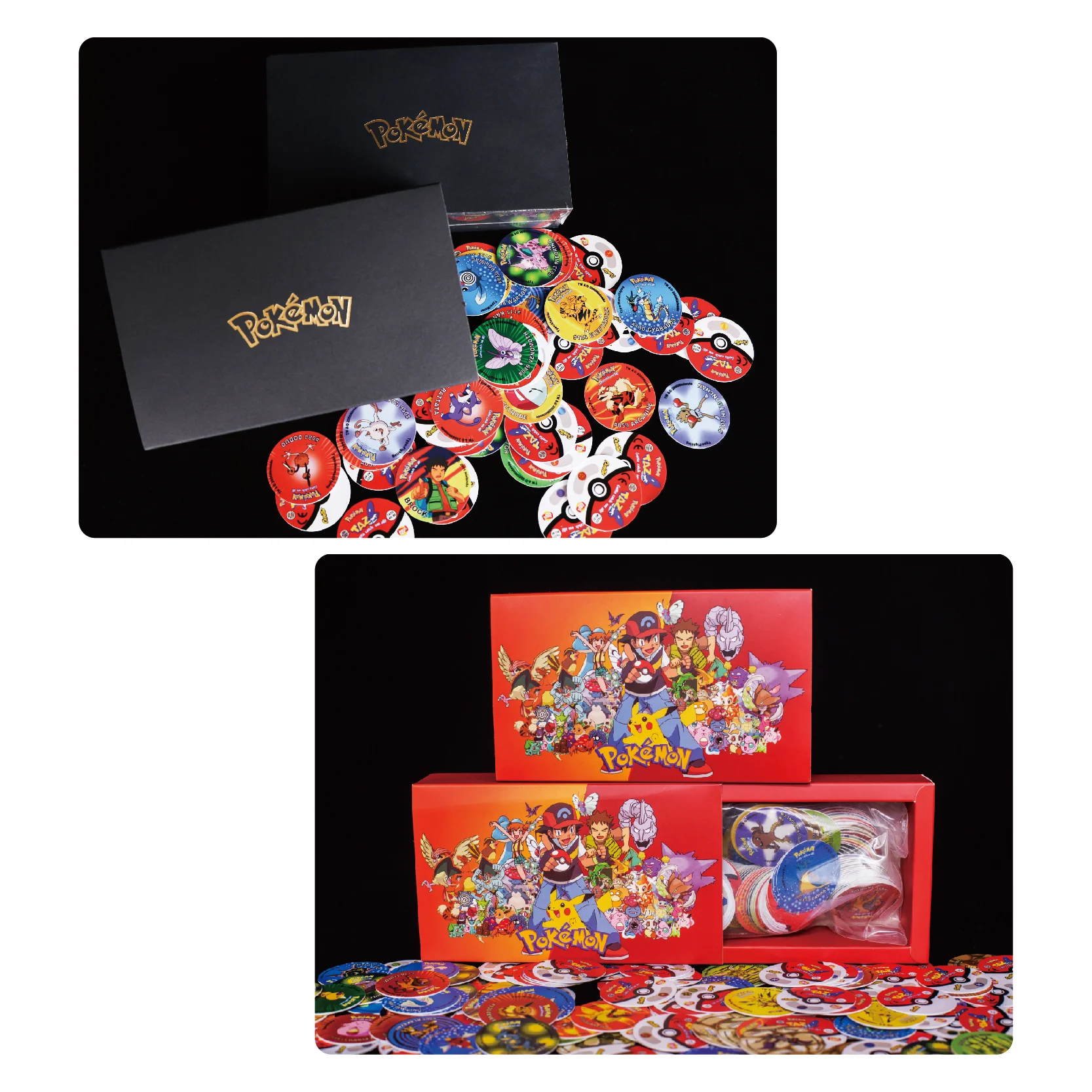 Lote De Tazos Pokemon الجيل الأول 169 قطعة مجموعة كاملة من أغطية الحليب Super Mega Master Pikachu بطاقات Tasos المستديرة