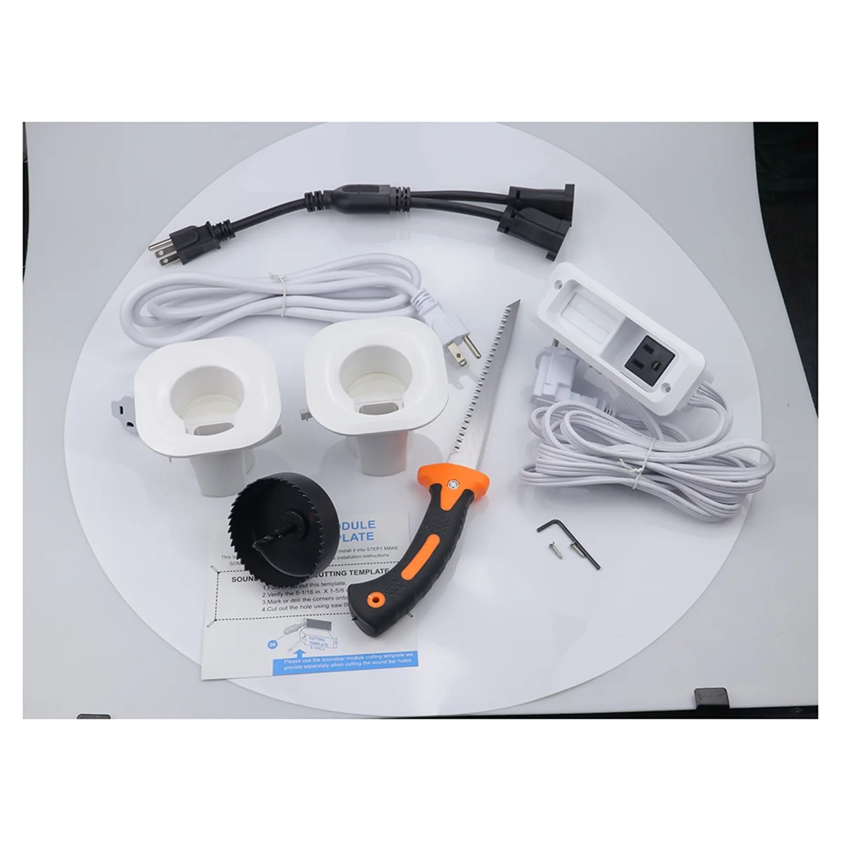 

Y31A In Wall Cable Management Kit for TV & Soundbar-Cord Concealer & Power Kit - Powers Devices & Hides All Cables US Plug