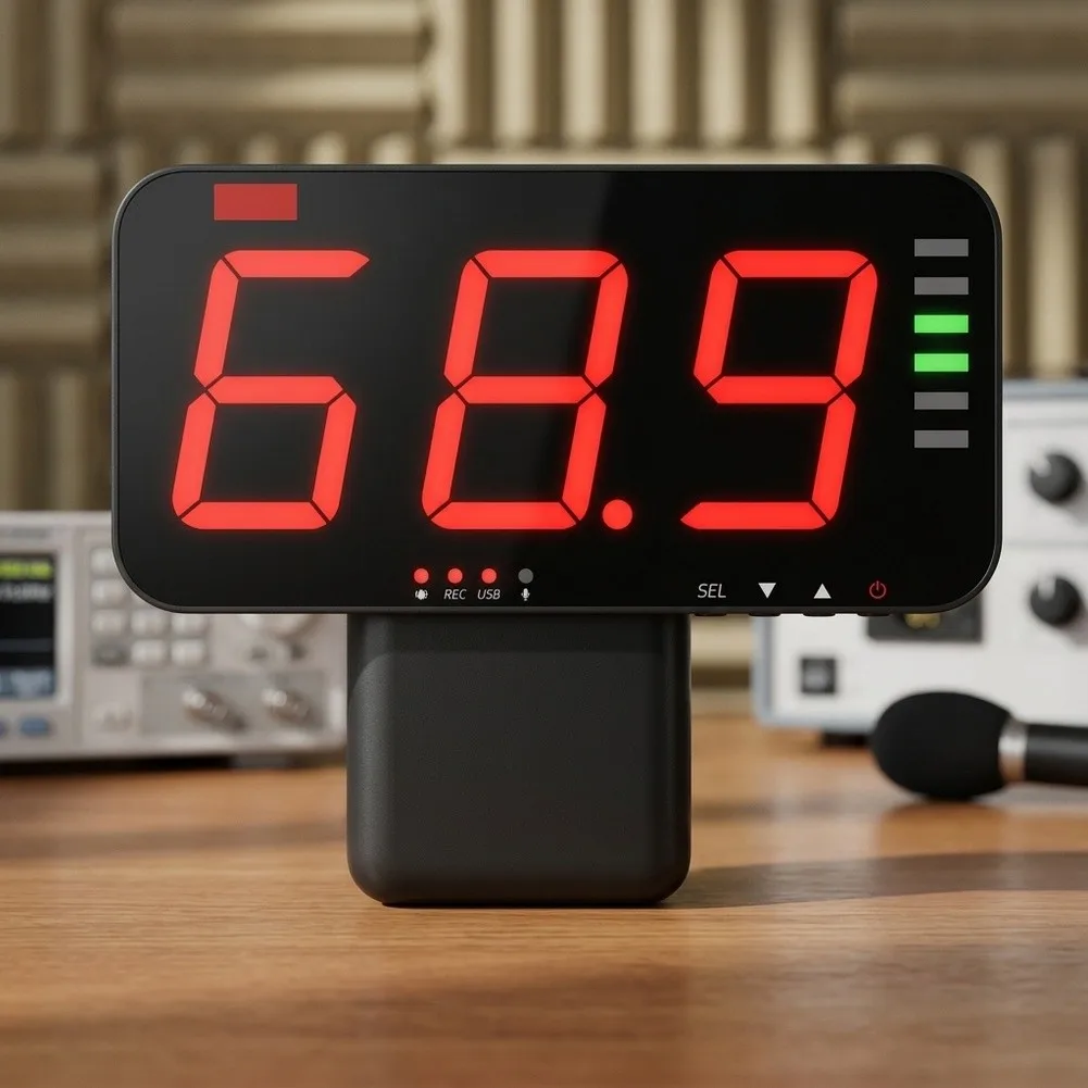 Wall Mount Digital Sound Meter with Visual Alarm 30dB to 130dB Range TA653B TA654B for A Weighting Frequency Response
