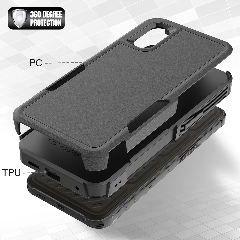 for Galaxy Xcover 7 Phone Case, Shockproof Hybrid Case Dual Layer Design Hard Cover for Samsung Galaxy Xcover 7 Cases