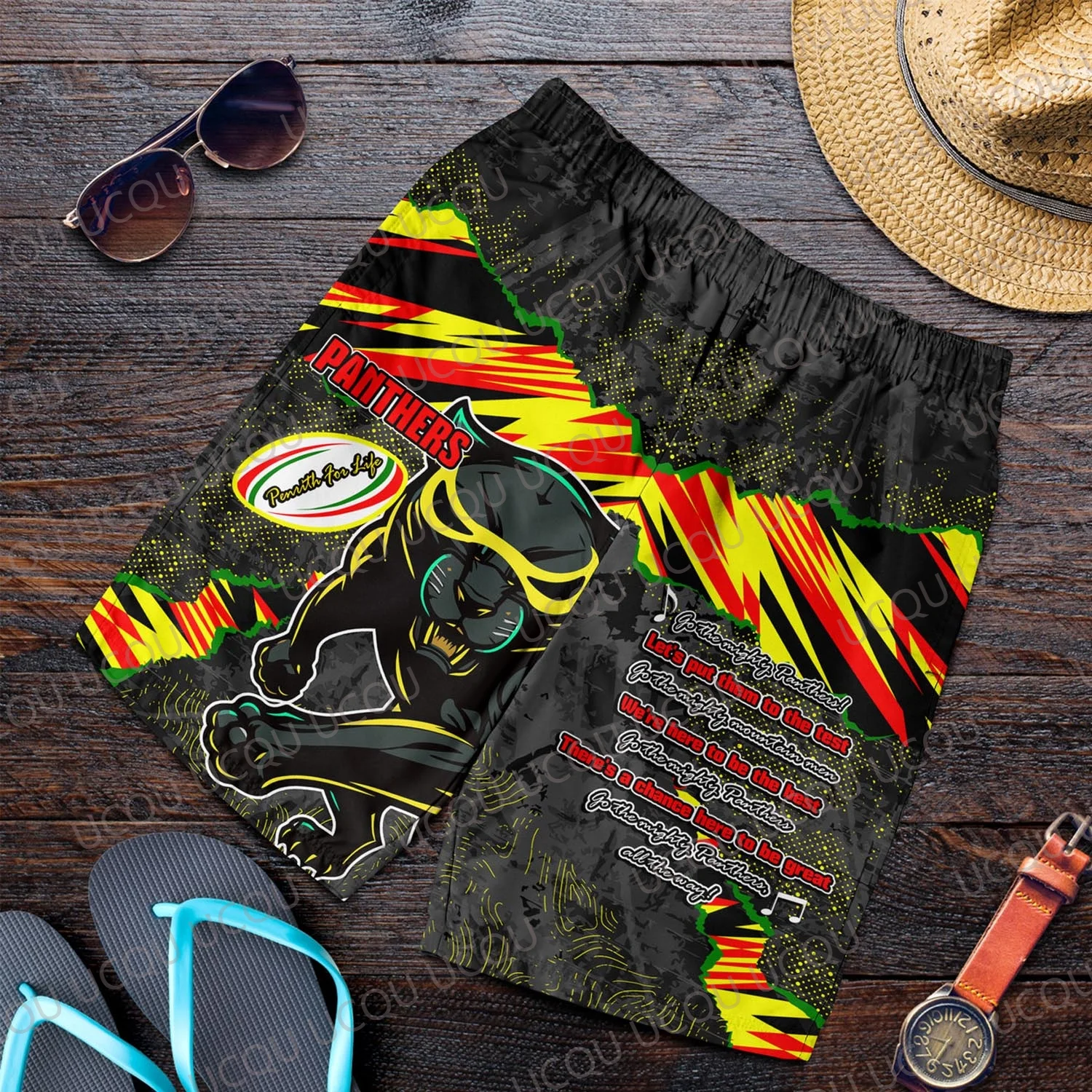 

Panthers Theme Song Edition Men’s Sports Shorts Australia Rugby UCQU AI Design 3D Print Training Jogger Fitness Pants Full Size