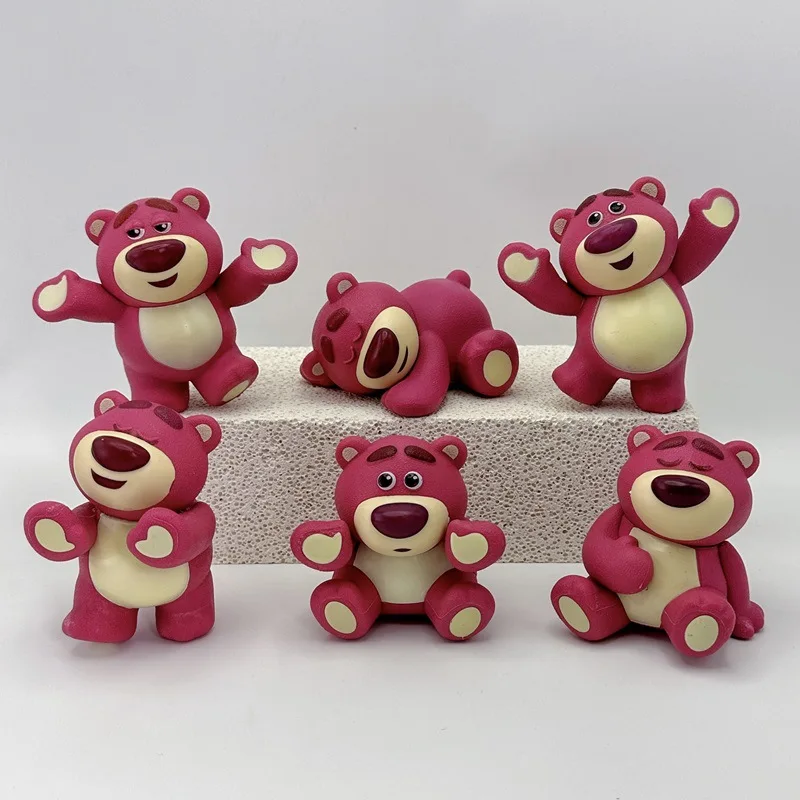 6 pièces/lot Toy Story3 Lotso fraise ours figurine jouets statue collection modèle décoration de la maison enfants cadeau