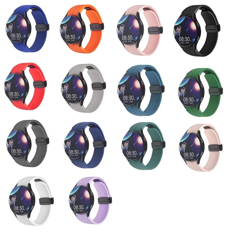 Novo Esporte Dobrável Ajustável Silicone magnético cinta Para Huawei watch 5 soft watch band 20 22MM