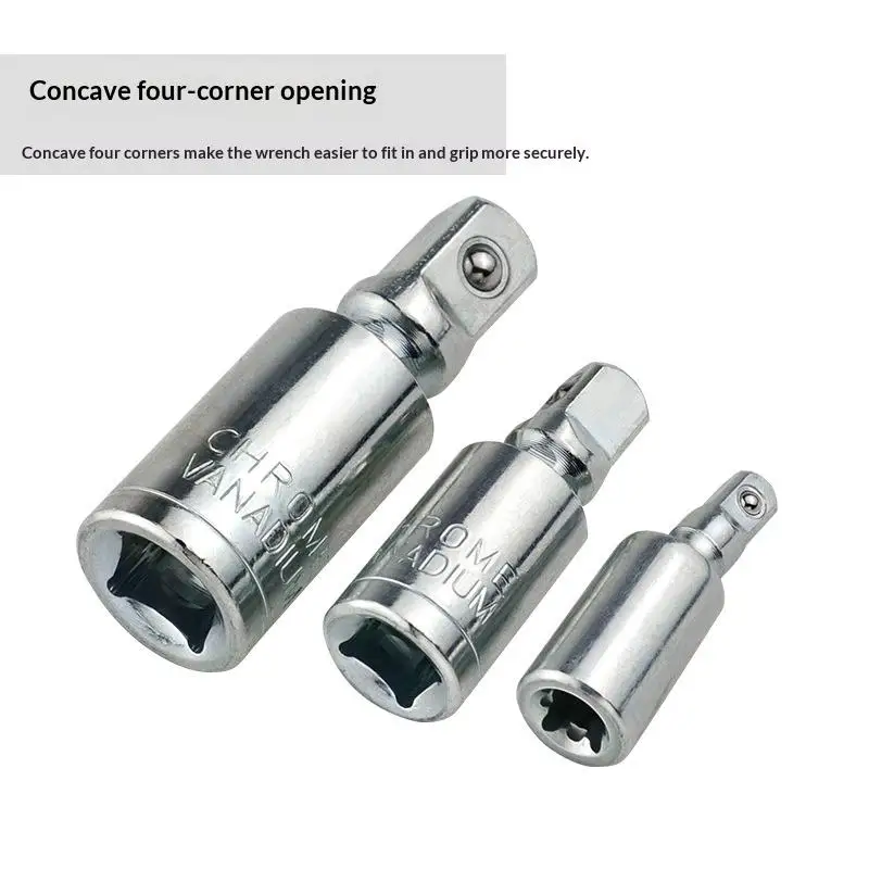 3 Piece Chrome Vanadium Steel Socket Wobble Extension Bar Set 360 Rotation For Auto Repair Home DIY Work