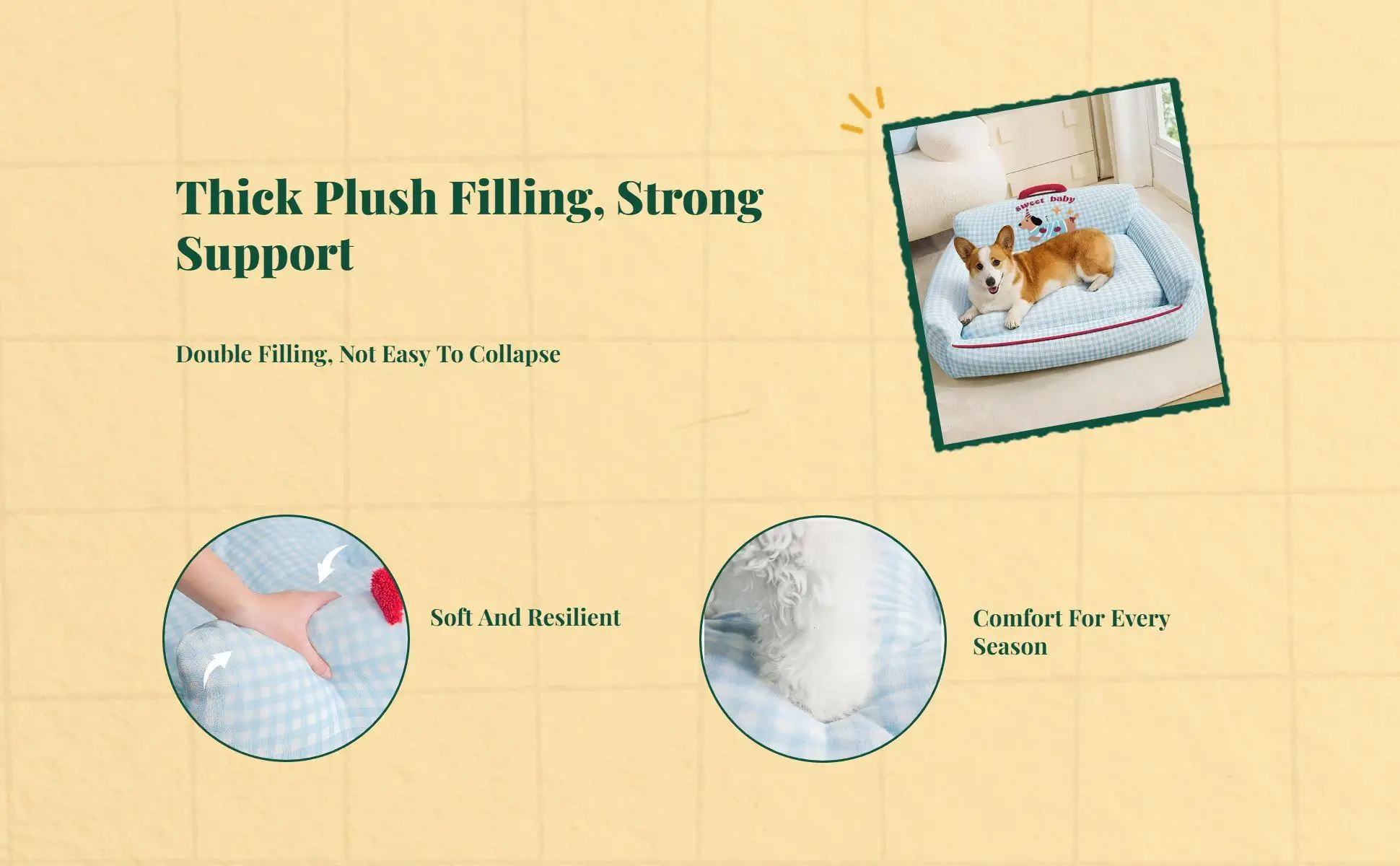 Cozy Pet Cushion Bed Supportive Velvet PP Cotton Animal Shaped Sofa for Dog Crate and Furniture Use