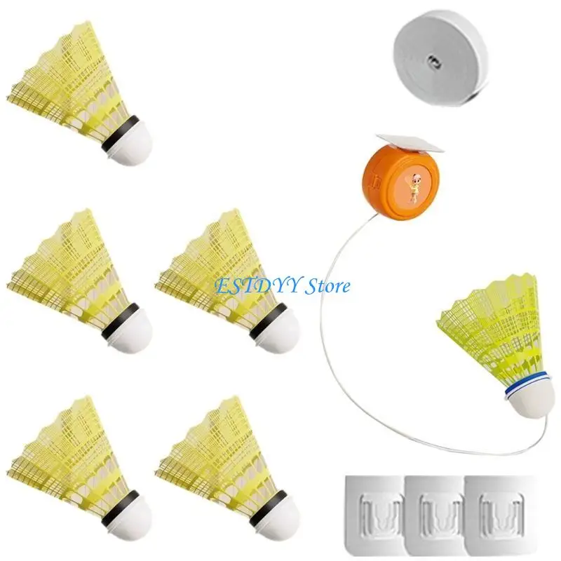 G6DE Single-Player Badminton Trainer Badminton Rebounds Device Automatic Rebounds Badminton Trainer for Beginners and Amateurs