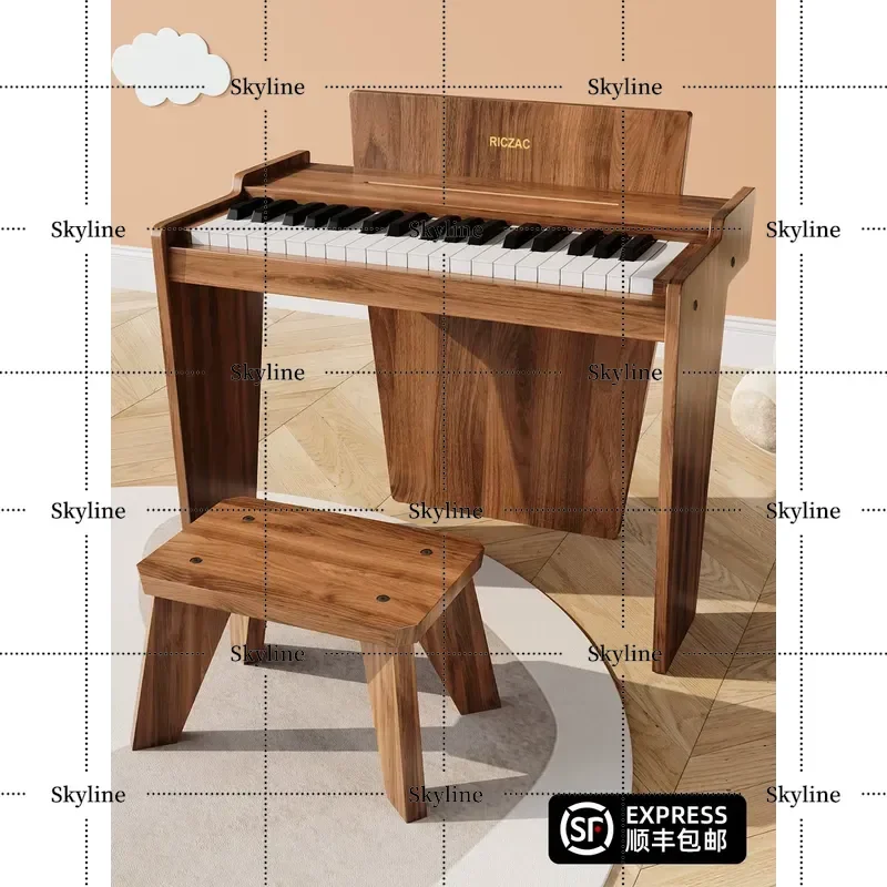 for RICZAC Wooden Children Piano Electronic Organ Toy Baby Girl Gift Boy Home Beginner