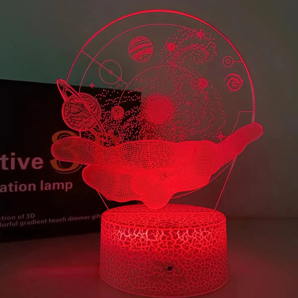 3D ottica Illusion proiettori lampada Universe Space Galaxy nel palmo della tua mano LED Night Light per Space Lover ragazzi e ragazze