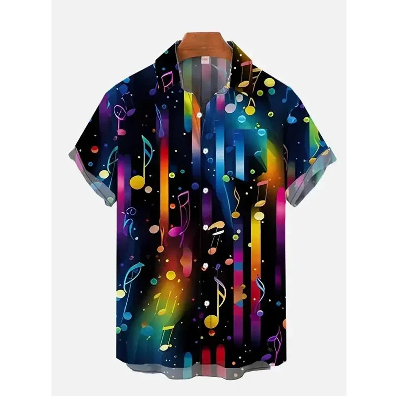 

Гавайские мужские рубашки, одежда, музыкальная гитара, мужская одежда с 3D принтом, летняя повседневная пляжная модная блузка с короткими рукавами и лацканами большого размера