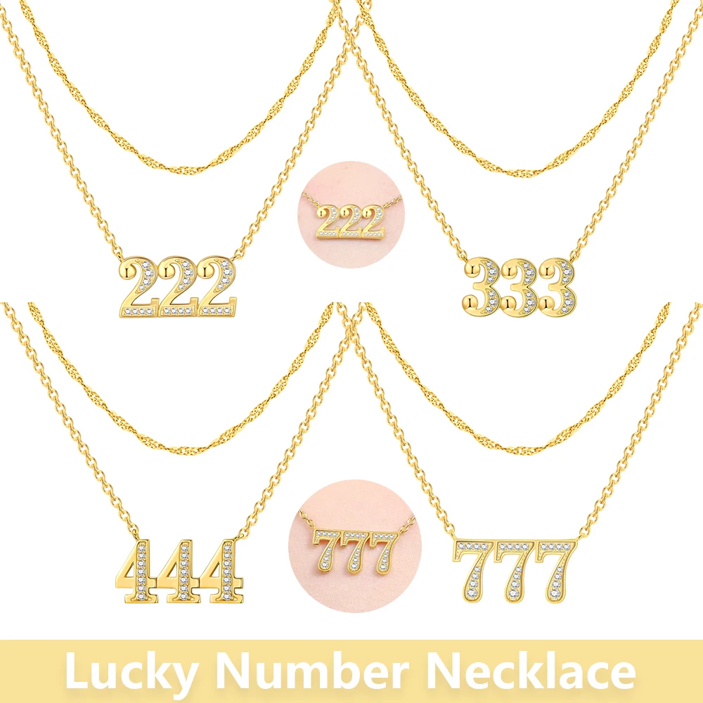 

Серебряный кулон с золотым покрытием и счастливым числом, 925 пробы, 2 шт./компл., для женщин, подарок на день рождения, модные украшения