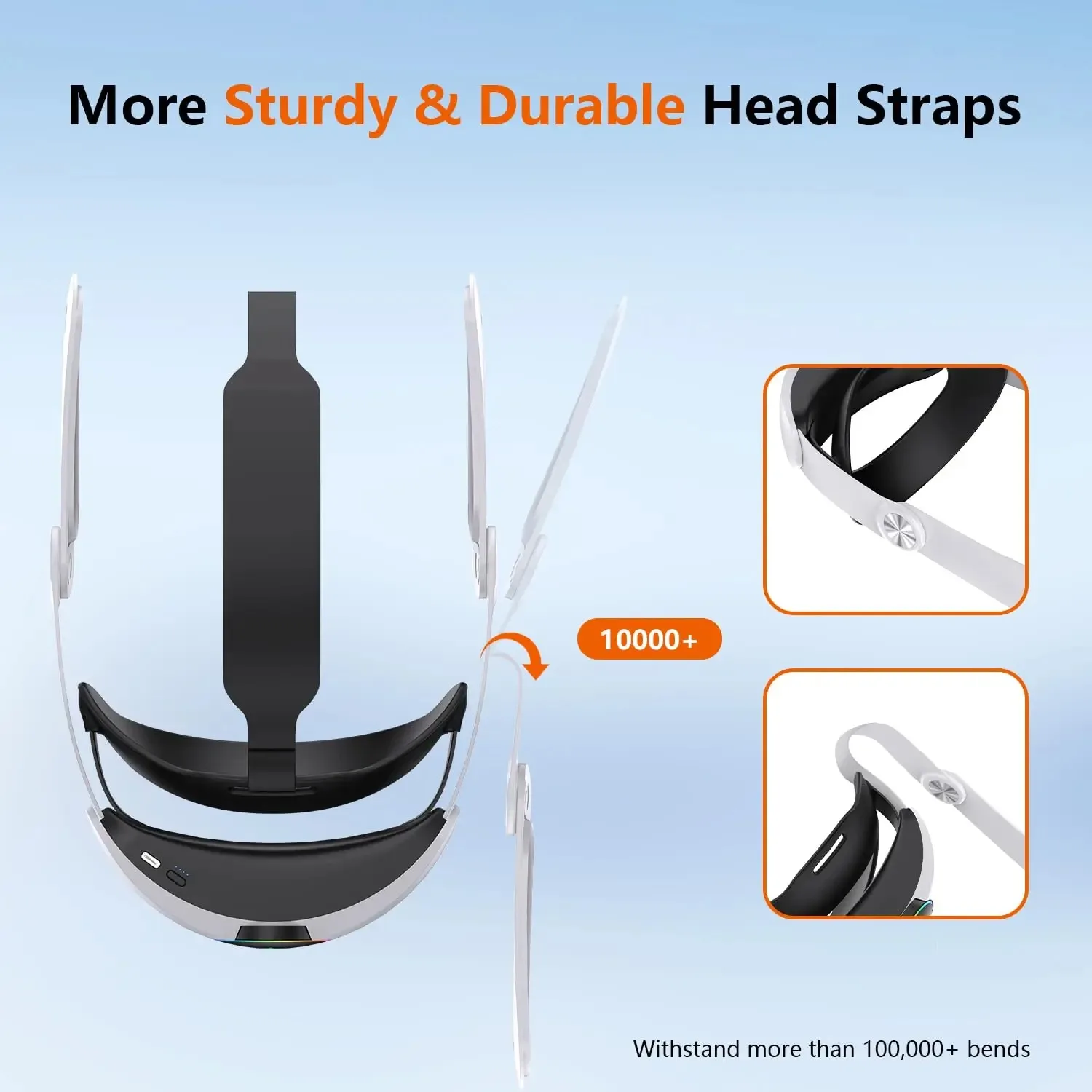 لـ Meta Quest 3/3S حزام رأس RGB Elite قابل لإعادة الشحن مع بطارية 10000 مللي أمبير في الساعة قابلة للتعديل لملحقات Oculus Quest 2 3 3S VR