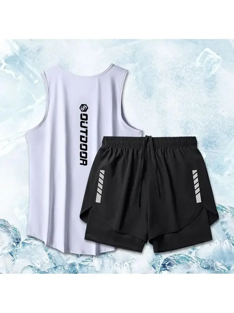 

Fitness clothes, men's vests, summer marathon shorts, quick-drying running gear, sports suits