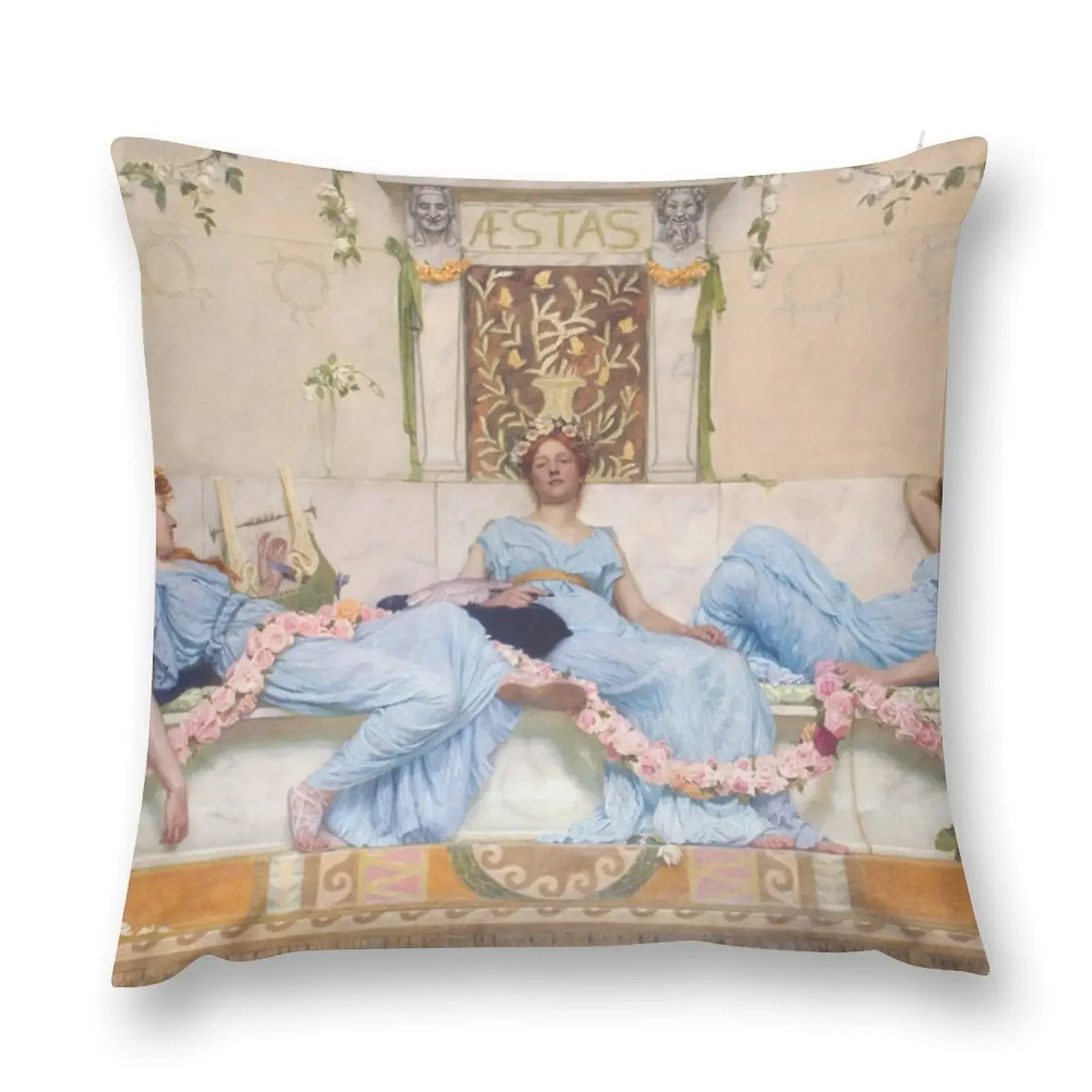 Sir William Reynolds-Stephens. Interlude aka Summer. 1891 Throw Pillow Couch Pillows pillow