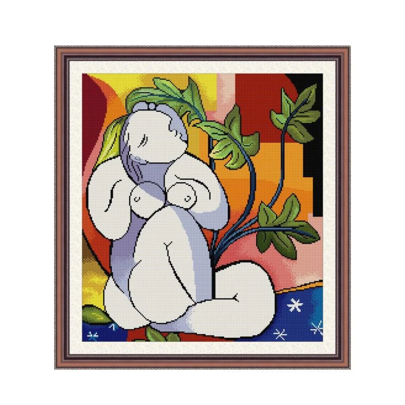 

Abstract art cross stitch kit 14ct 11ct count print canvas hand sew cross-stitching embroidery handmade needlework