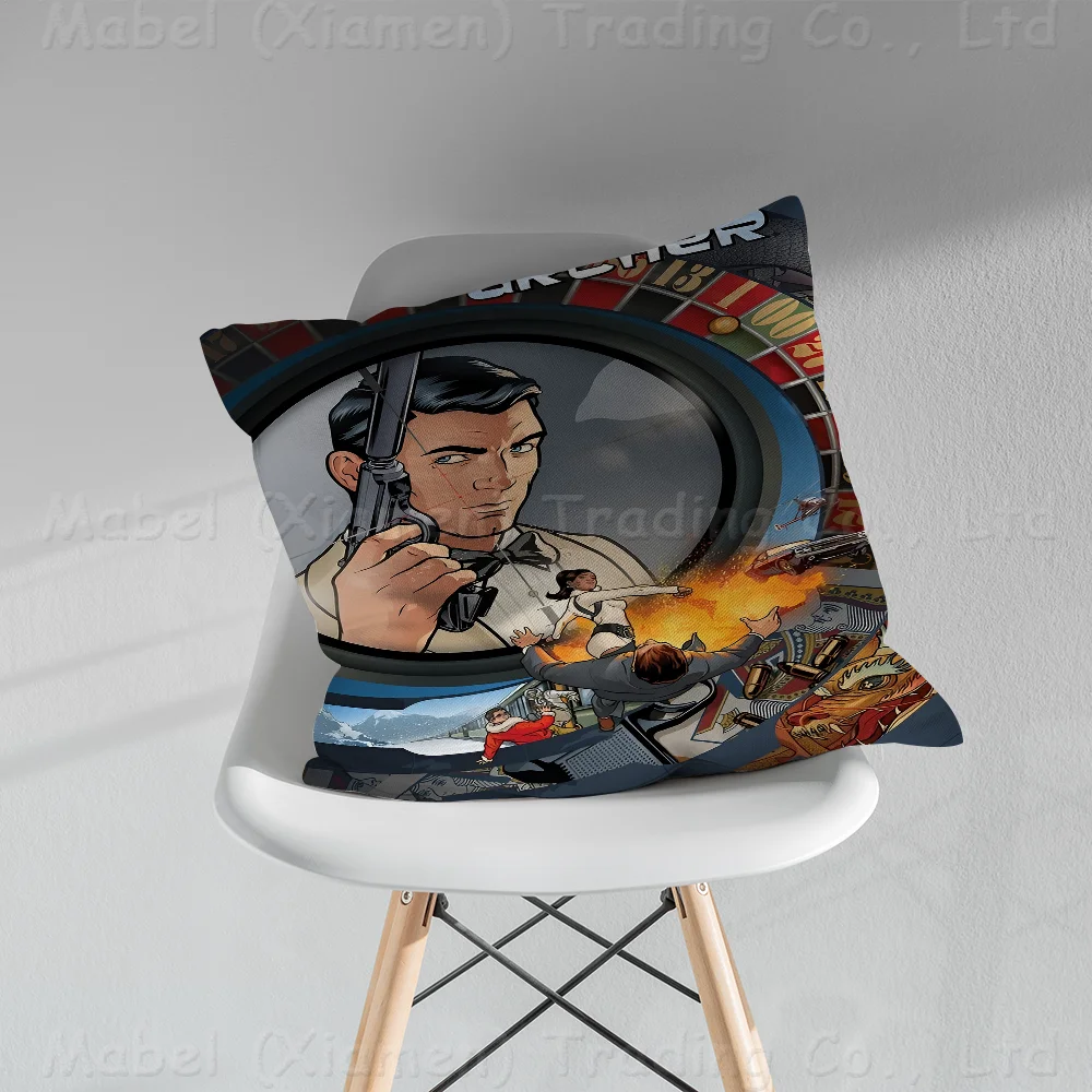 TV A-Archer Cartoon Immagine personalizzata Testo Cuscini decorativi per la casa Regali per la casa 45x45 cm