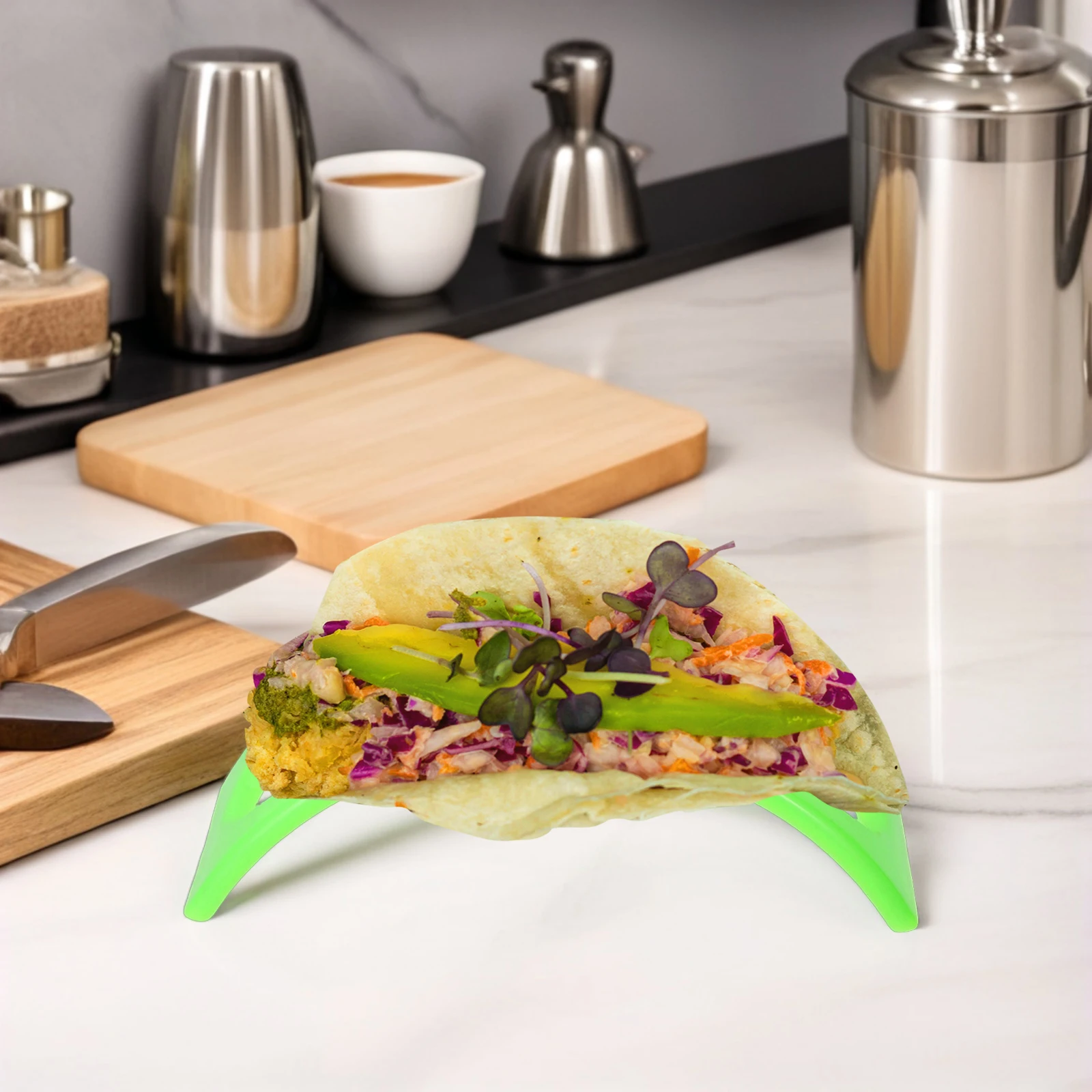 

12pcs Taco Holder Mexican Basket Soft Shell Stand Colorful Plate Durable Breakfast Dinner Picnic Use Wraps Taco Plates Flour