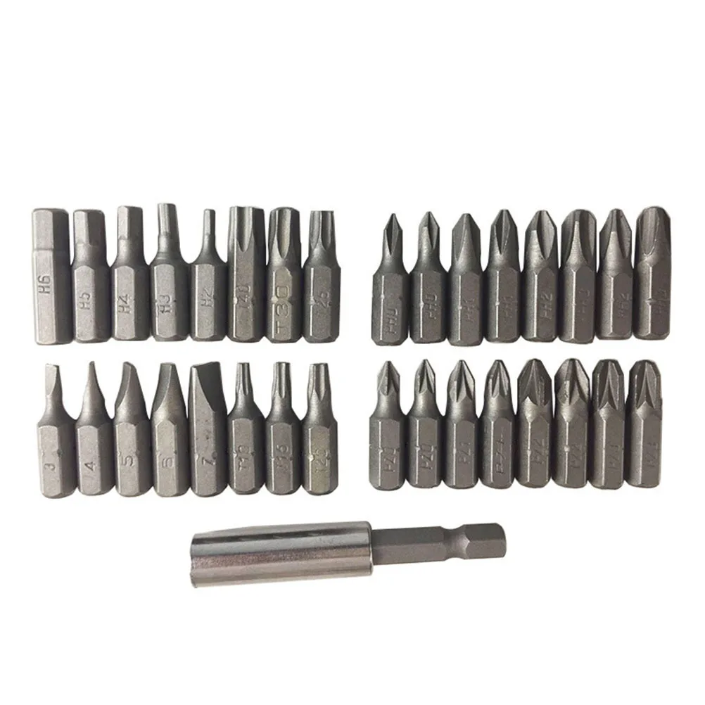 

33 pcs Security Bit Set Tamper Proof Star Screwdriver Magnetic Extension Bit Holder Compact For Cordless Drills Variable