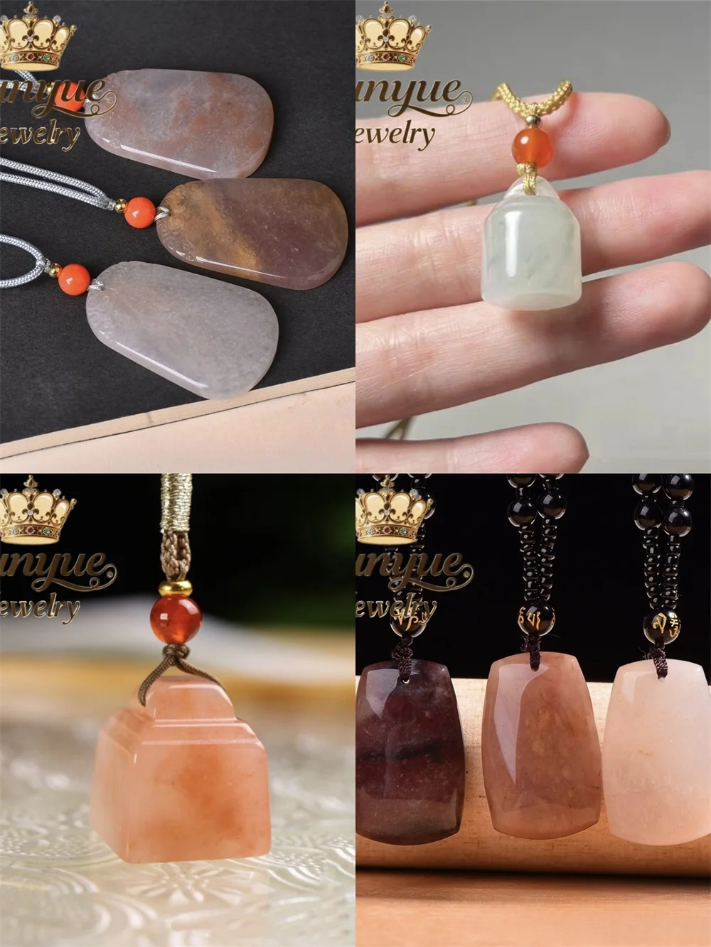Natural Tianshan Cui Golden Silk Jade Pendant Smooth Polished Stone Ornament Unisex Elegant Daily Fashion Neck Jewelry Accessory